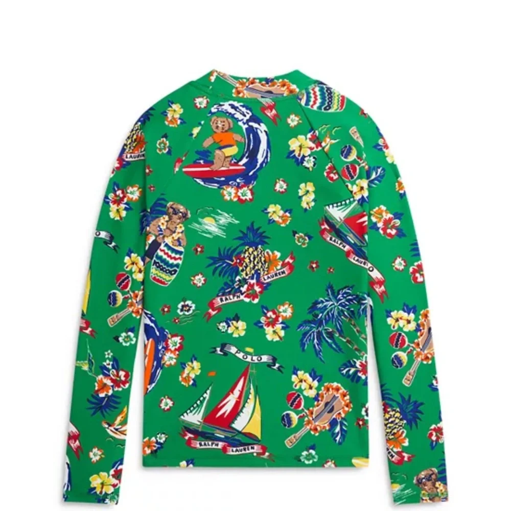 NWT Polo Ralph Lauren Boys‎ Polo Bear Rash Guard Swim Summer Vacation